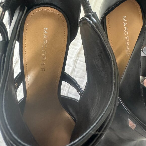 Marc Fisher Mahiya Studded Platform Peep Toe Stilettos - Picture 3 of 13